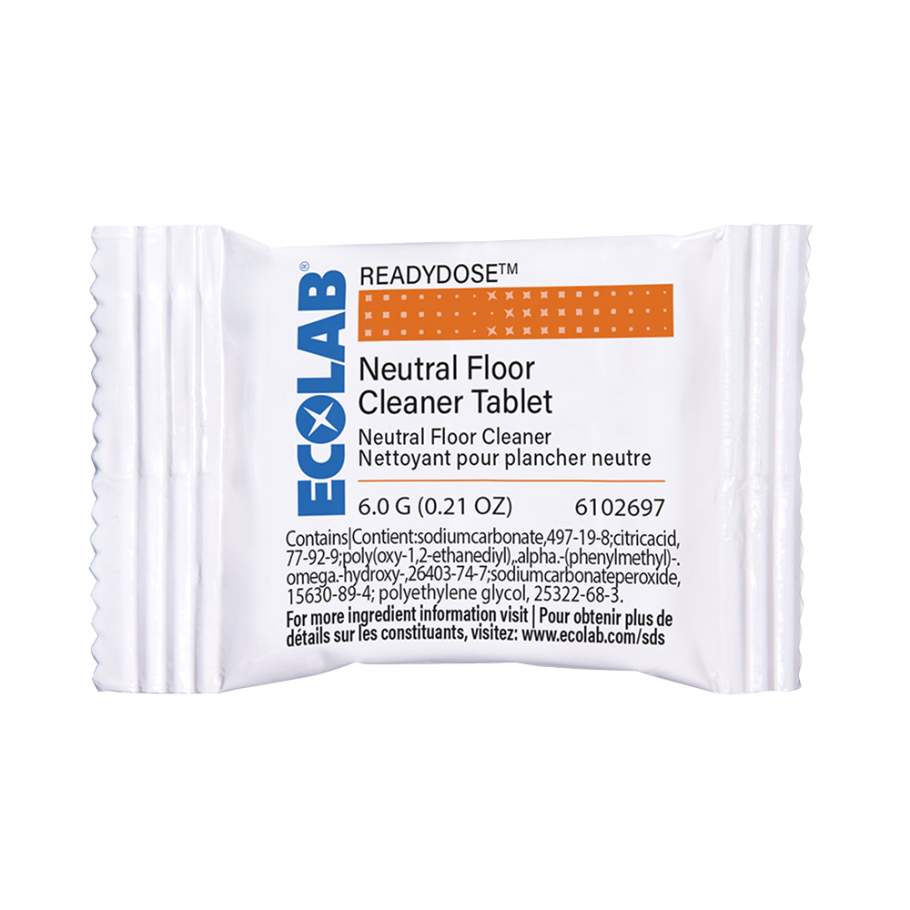 Neutral Floor Cleaner ReadyDose Ecolab, tablete neutre pentru curățarea pardoselilor (60buc/cutie)