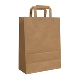 Pungi hârtie kraft cu mâner plat, 27x16x29cm, 250 bucăți/set