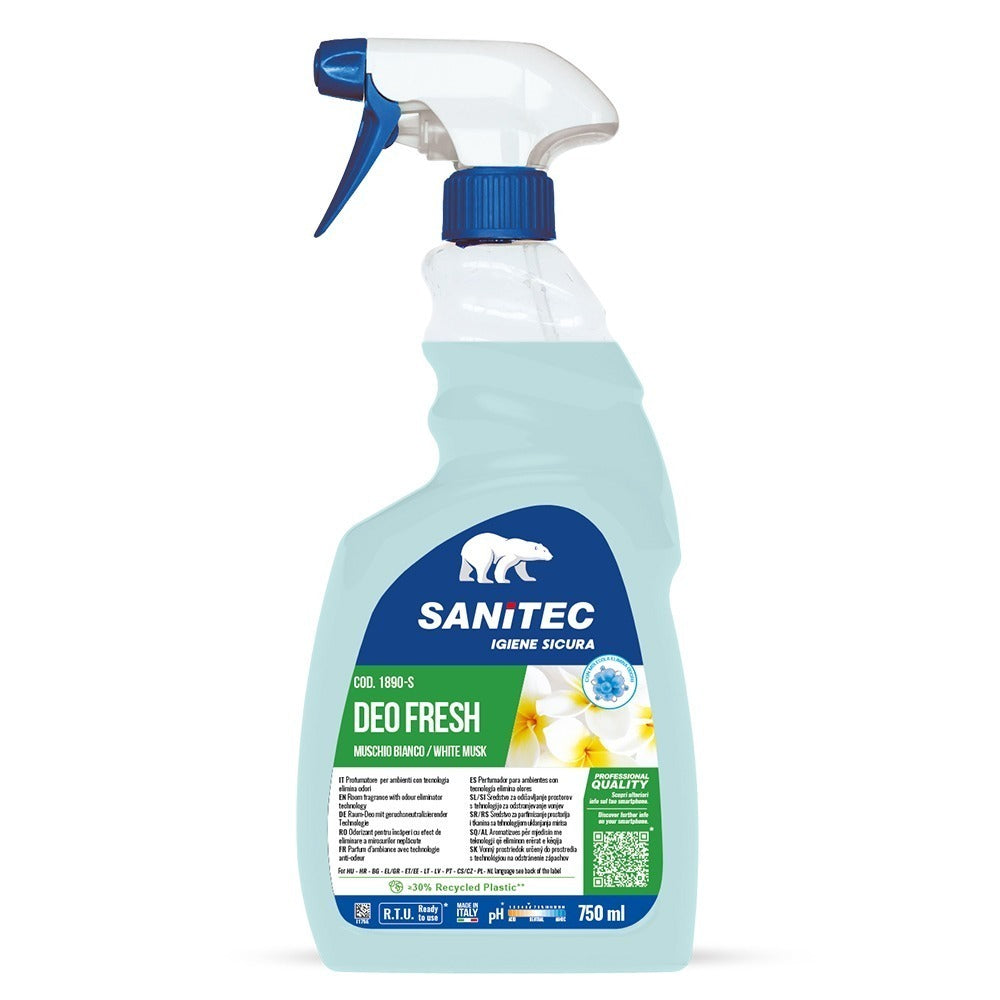 Odorizant ambiental cu parfum de mosc alb, Sanitec Deo Fresh, 750ml