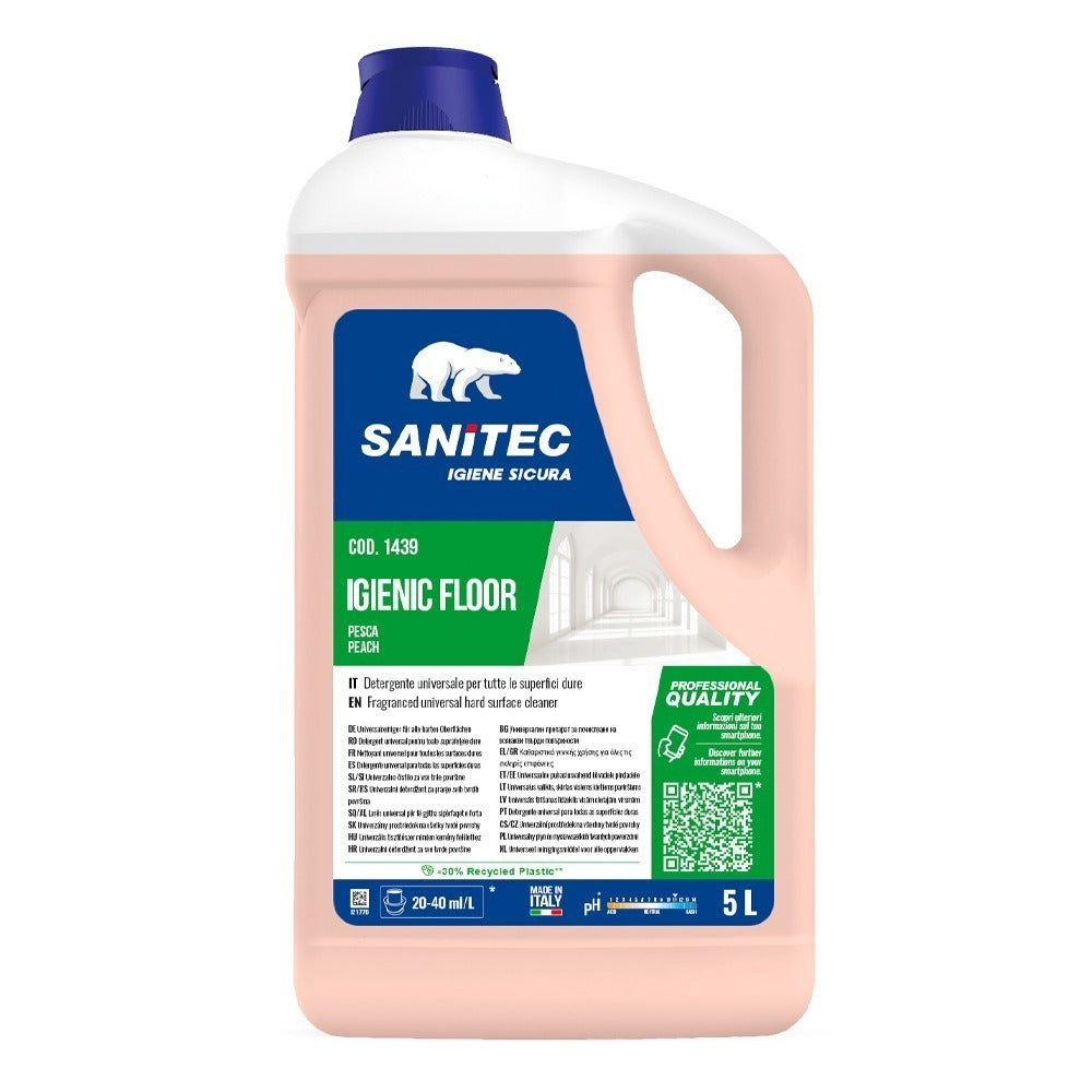 Detergent concentrat pardoseli, Sanitec Igienic Floor, piersică, 5L