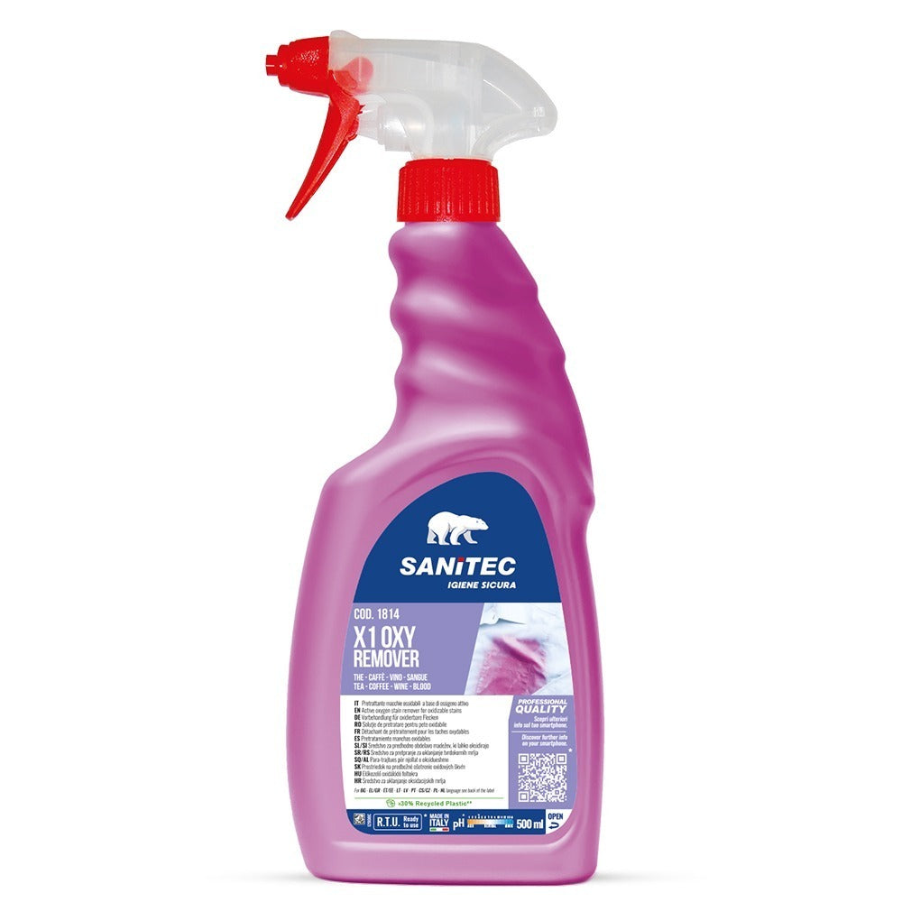 Soluție pretratare pete oxidabile, vin, cafea, Sanitec X1 Oxy Remover, 500ml