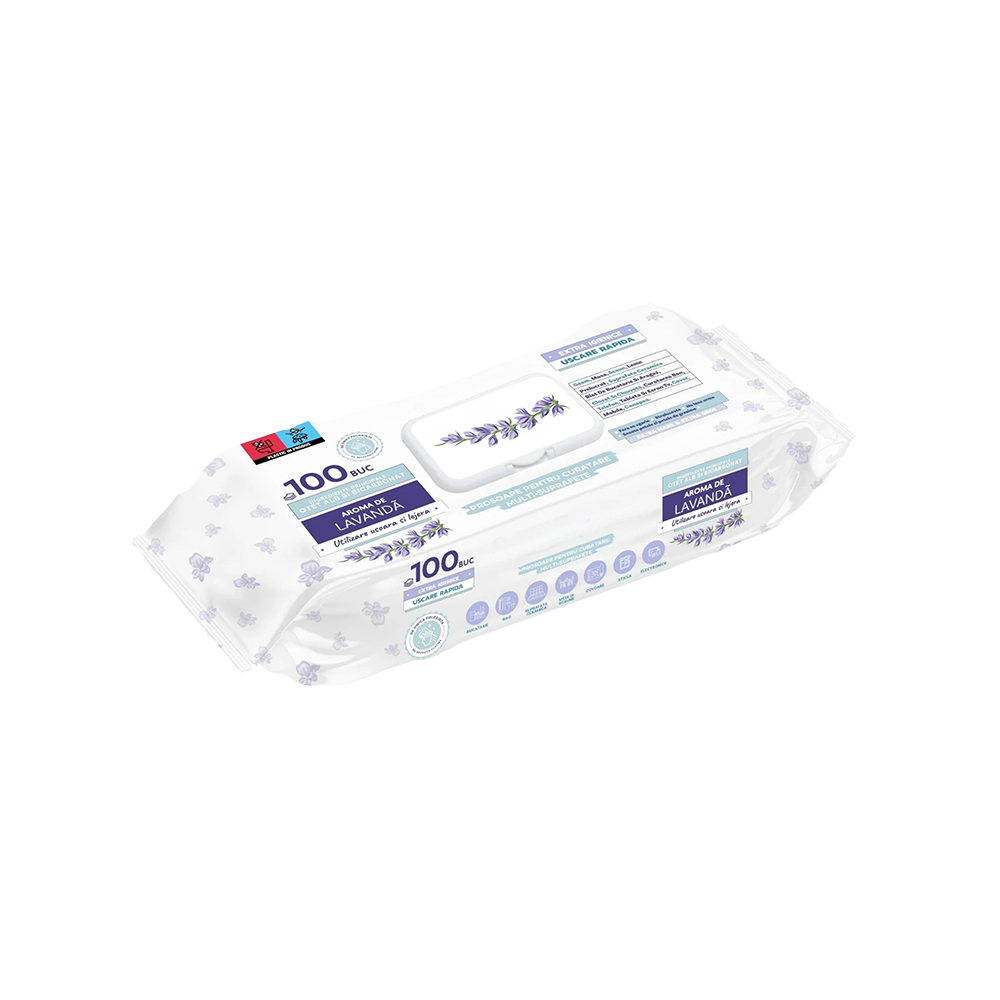 Șervețele umede multi-suprafețe, fară urme, fără clătire, pachet 100 bucăți