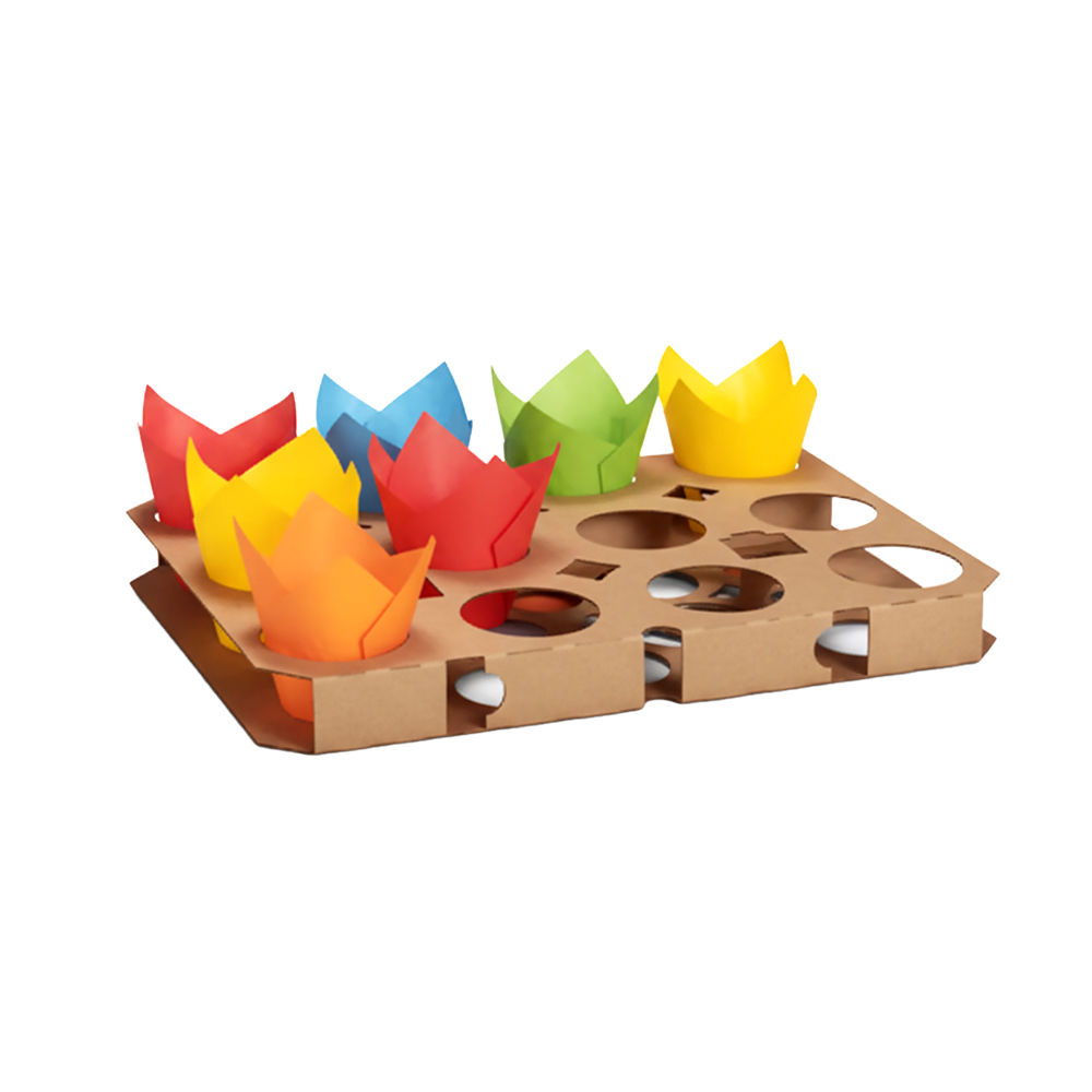 Suport pentru brioșe din carton maro