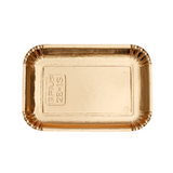 Tăviță groasă din carton, laminată, auriu