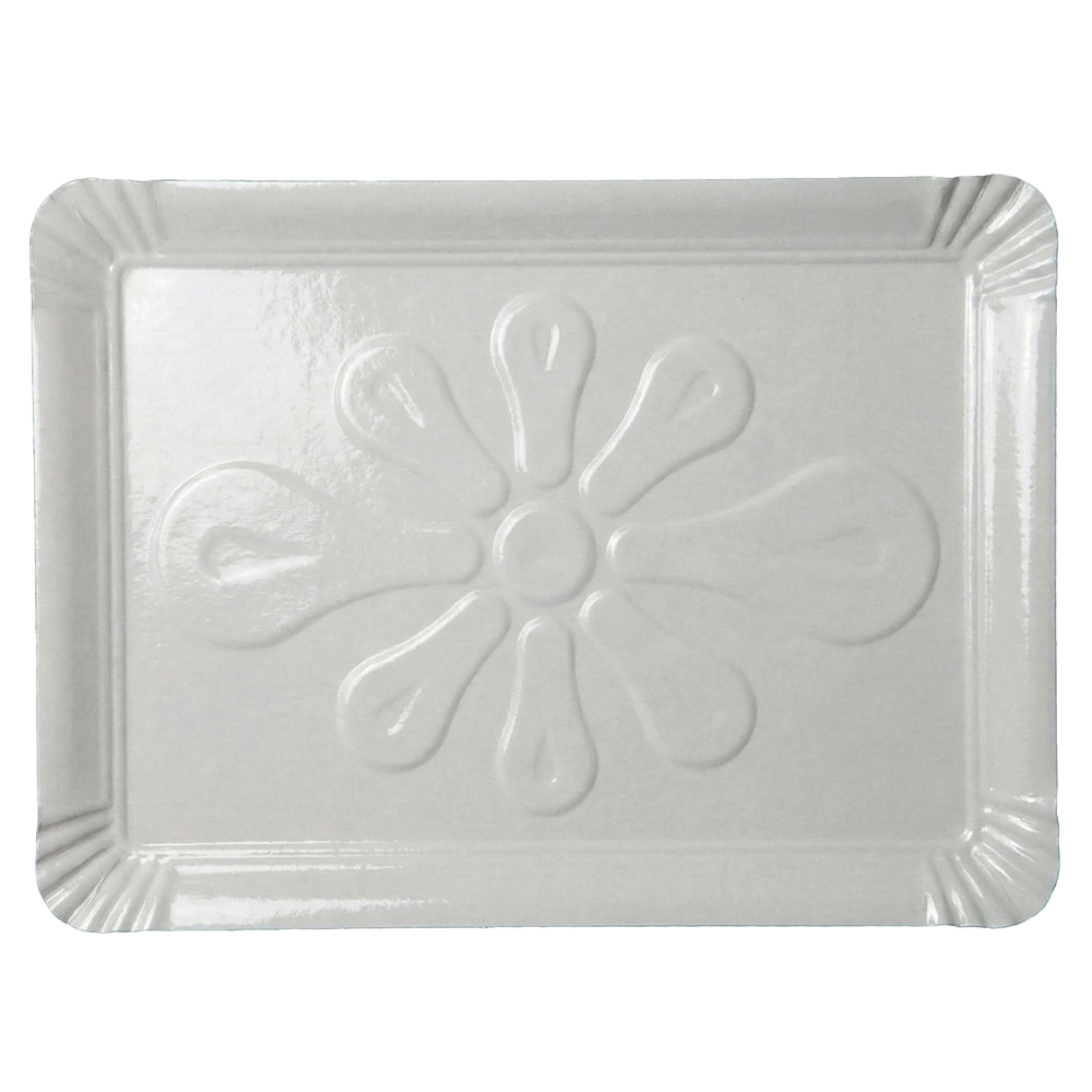 Tăviță din carton, laminată, alb (100buc/set)