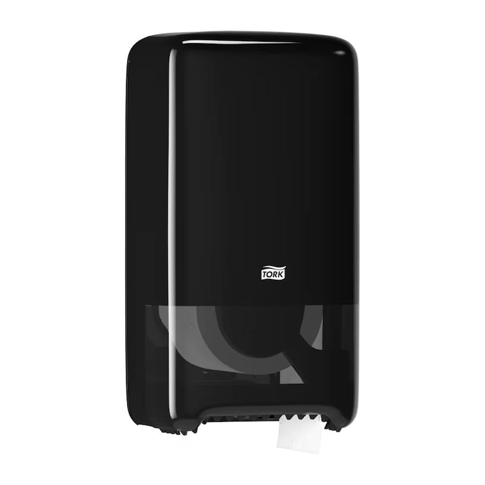 Dispenser hârtie igienică, 2 role, Tork Twin Mid-Size, negru, 557508