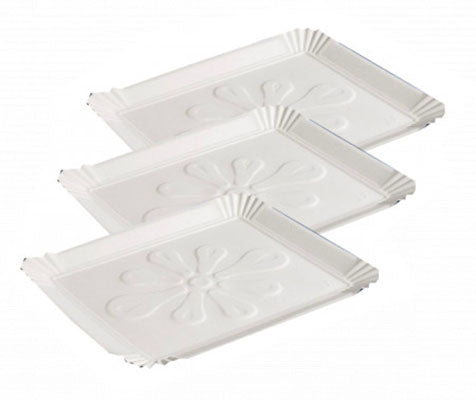 Tăviță pentru prăjituri, din carton, T6, alb, 19.5x13.5, (100buc/set)