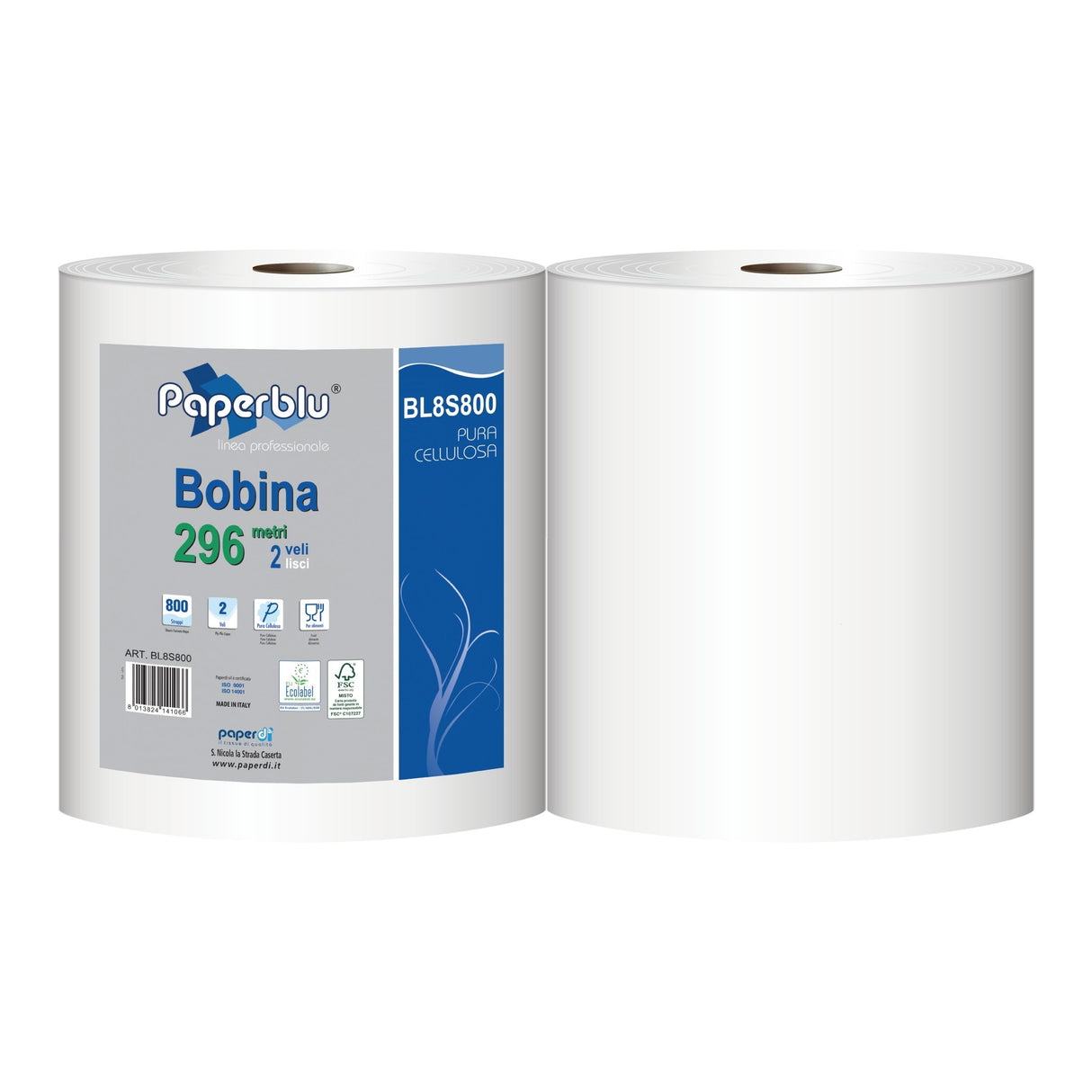 Paperdi, rolă prosop hârtie, 2 straturi, 800 foi, 296m