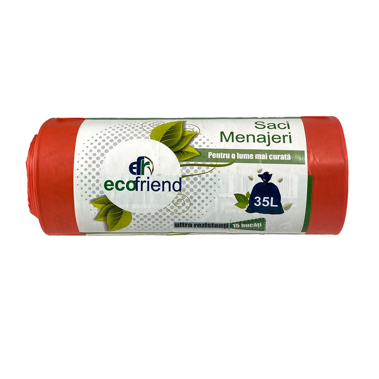 Saci menajeri, rosu, EcoFriend, 35 L, (15buc/rolă)