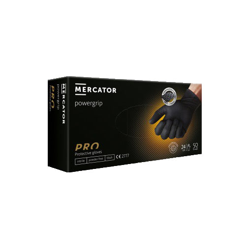 Manusi Power Grip, negre, unica folosinta, masura M, (50buc/set)