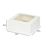 Cutie pentru prăjituri, cu fereastră, albă, 10x10x14cm