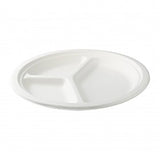 Farfurii Biodegradabile 3 compartimente, rotunde, 26 cm, (50buc/set)