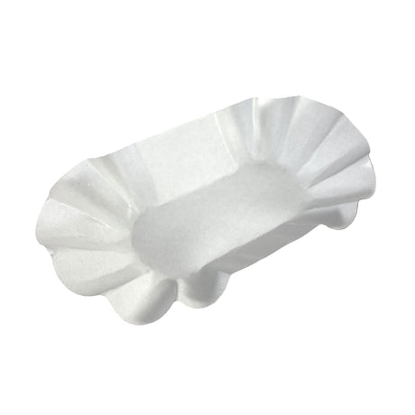 Tăviță pentru prăjituri, ovală, alb, 12x5 cm, (100buc/set)