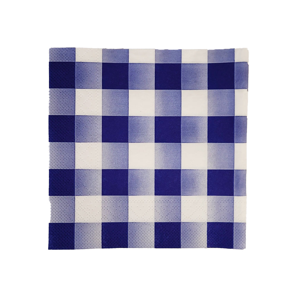 Servetele 25 x 25 cm model carouri albastru si alb Mank, (250buc/set)