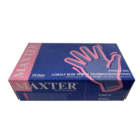 Manusi din nitril, albastre, marca Maxter Premium Quality, marimea L, (100buc/set)