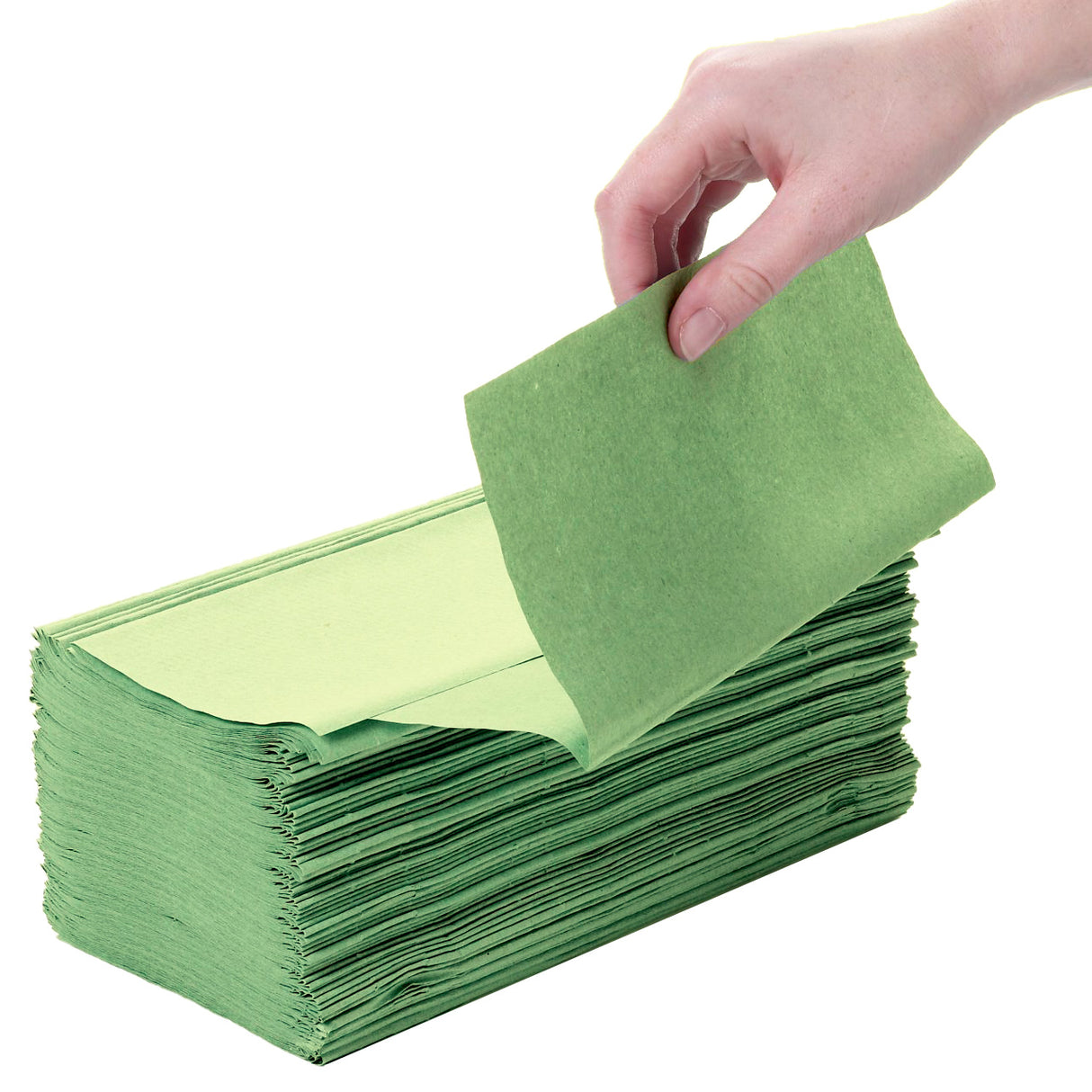 Bax Prosop hartie pliat Z, 1 strat, 25x23 cm, verde, pachet, (20 pachete/bax)