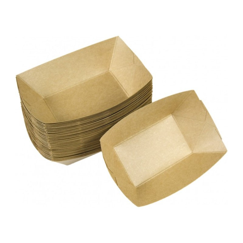 Cutie pentru catering, bărcuță, kraft, 400cc, M, (250 buc/set)