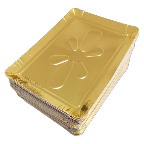 Tăviță pentru prăjituri, din carton, T4, auriu, 17x13cm, (100buc/set)