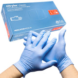 Manusi nitril albastre, nepudrate, NITRYLEX L, medicale, pentru examinare, de unica folosinta, (100buc/set)