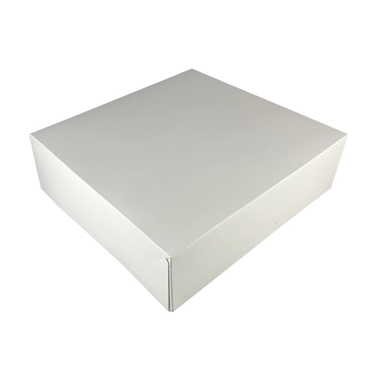 Cutie pentru prăjituri din carton, cu capac atașat, alb