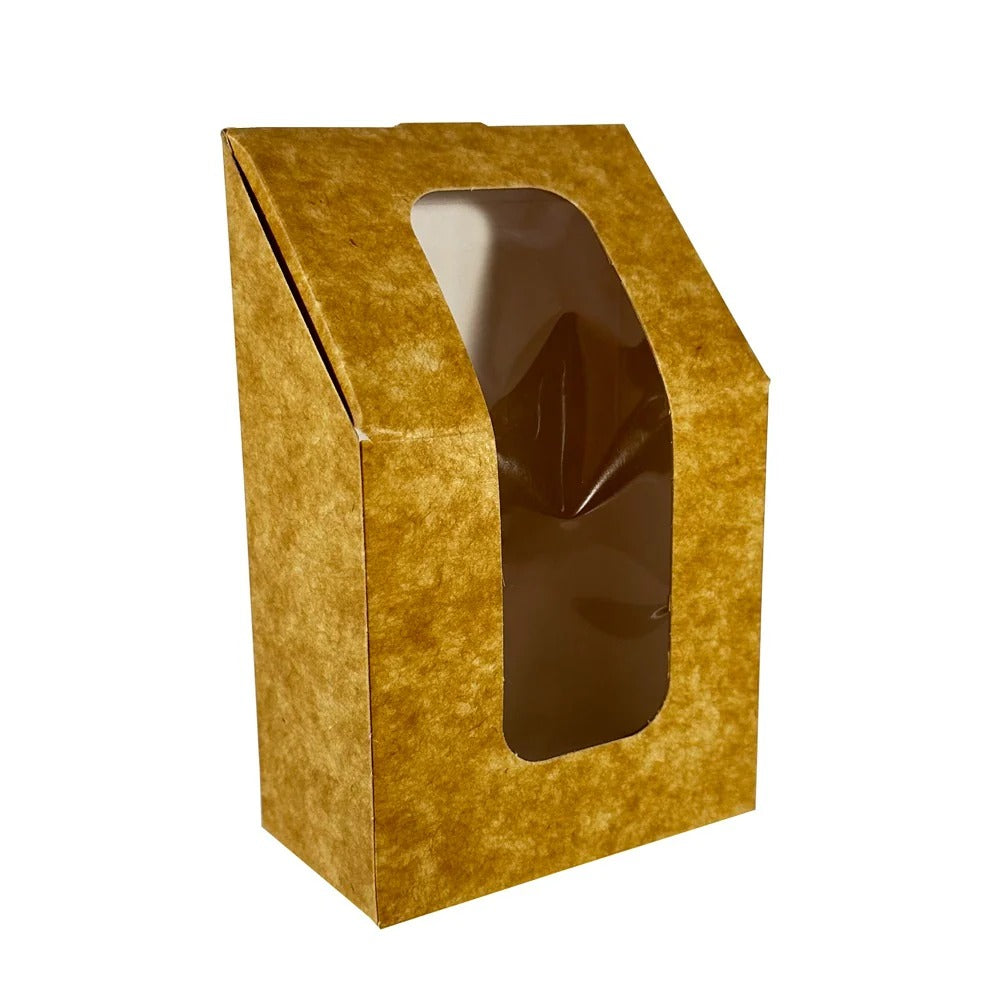 Cutie pentru prăjituri și snack-uri din carton, cu fereastră, natur