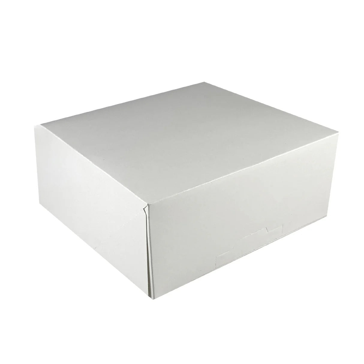 Cutie pentru prăjituri din carton, cu capac atașat, alb