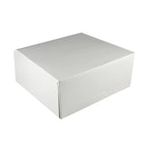 Cutie pentru prăjituri din carton, cu capac atașat, alb