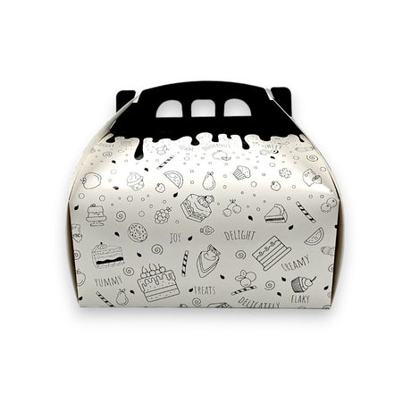 Cutie pentru tort din carton, design cu elemente de cofetărie