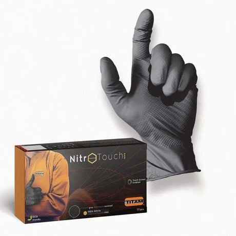 Mănuși din nitril, Nitro Touch,  negre, mărimea M